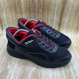 Zeba Hands-Free Sneakers Men's 9.5 Black Red Collapsible Heel Adaptive‎ Shoes